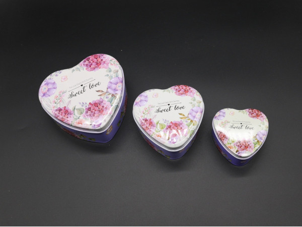 Металеві подарункові коробочки. "Sweet Love". 3шт. комплект. 12х12см