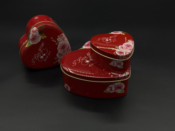 Металеві подарункові коробочки. "I Love you thank you". 3шт. комплект. 12х12см
