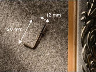 Гачок металевий. Колір "стара латунь". 29х12 мм