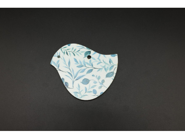Деревянная новогодняя игрушка с печатью. 85х80мм