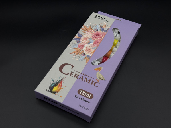 Набір фарбів в тюбиках "CERAMIC" 12шт 12мл