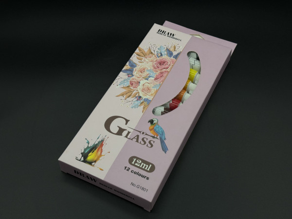 Набір фарбів в тюбиках "GLASS" 12шт 12мл