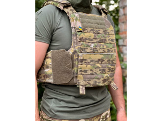 Плитоноска тактическая, защитный бронежилет для военных Multicam от бренда ISARM с системой крепления Molle.