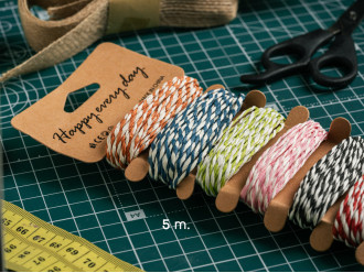 Мотузка джут натуральна кольорові 5 м "6 колярів"