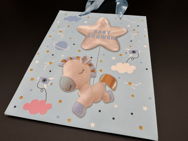 Подарунковий пакет. BABY SHOWER.   18х23х8см