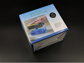 Дозатор для миючого засобу, 380 мл, з підставкою для губки Soap Pump Sponge Caddy / Диспенсер натискний для ми