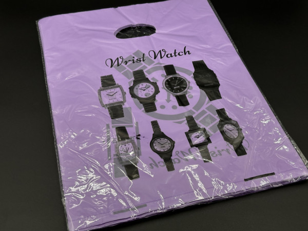 Подарункові поліетиленові пакети 25х35см "Wrist Watch". Колір бузковий.