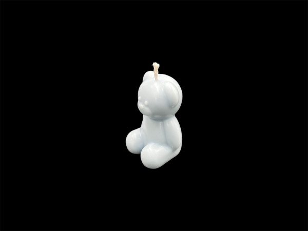 Свеча mini Мишка из натурального соевого воска. Цвет Голубой.  4,5см 17 грамм
