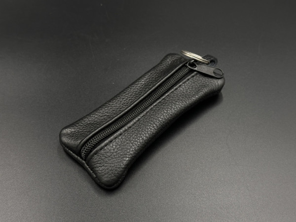 Ключниця шкіряна  Чорна 5,5х12,5см