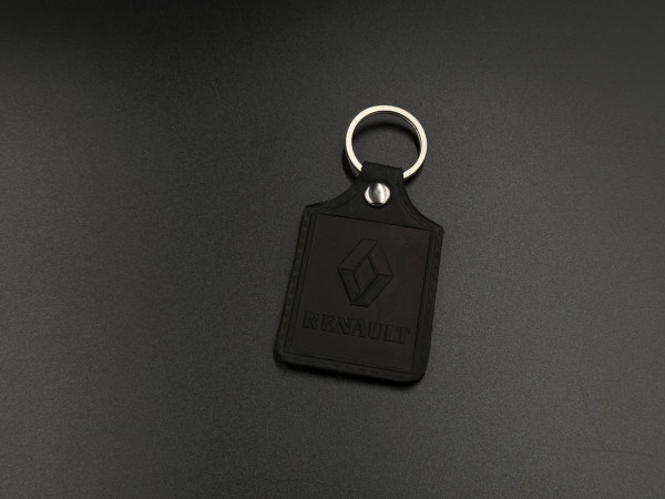 Брелок шкіряний. Renault. 43x65мм. Колір Чорний.
