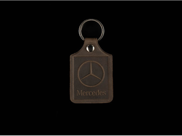 Брелок шкіряний. Mercedes. 43x65мм. Колір Коричневий.