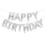 Надувні кульки HAPPY BIRTHDAY. Колір срібний. 29см