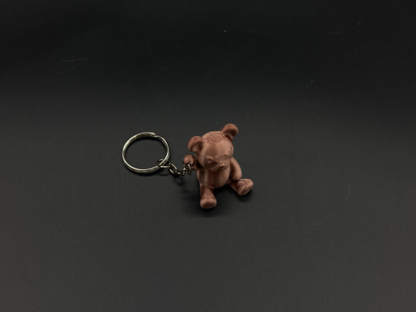 Брелок-підвіска для ключів сумки рюкзака 3D Ведмедик бронзовий. 33х28мм