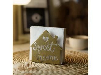 Салфетница из металла. Цвет золотой. 13х13x4см