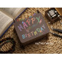 Музична скринька шарманка з темного дерева Happy Birthday 12х10х8см шкатулки з Днем народження