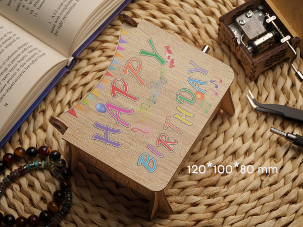 Музична скринька для декупажу Happy Birthday 12х10х8см подарунок на день народження своїми руками