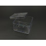 Десертниця з кришкою прозорий. (9х9х6,5см)