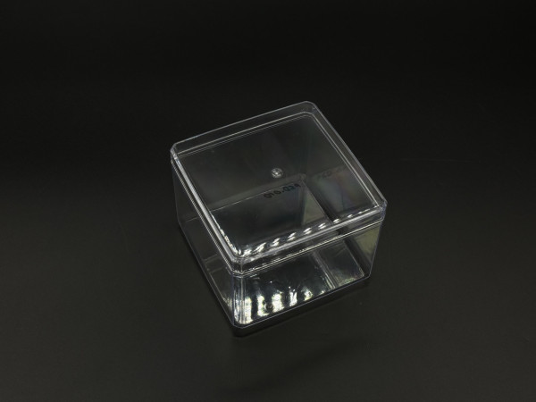 Десертниця з кришкою прозорий. (8,5х8,5х6,5см)