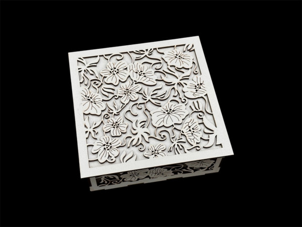 Шкатулка из фанеры. Цвет Белый 16,5х16,5х6см