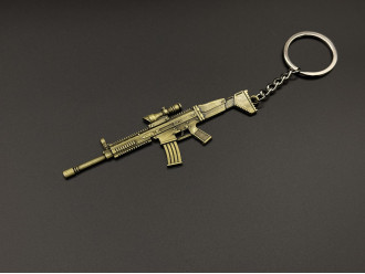 Брелок металевий штурмова гвинтівка FN SCAR L Колір "латунь" 12см