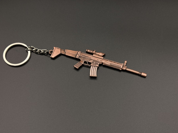 Брелок металевий штурмова гвинтівка FN SCAR L Колір "мідь" 12см