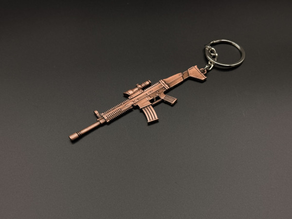 Брелок металевий штурмова гвинтівка FN SCAR L Колір "мідь" 12см