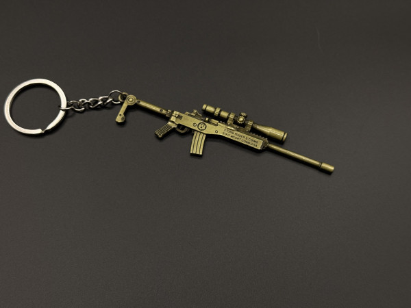 Брелок металевий снайперська гвинтівка Ruger Mini-14 Колір "латунь" 12см