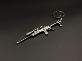 Брелок металевий снайперська гвинтівка Ruger Mini-14 Колір "темне срібло" 12см