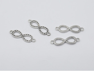 Металева накладка "Нескінченність" 33мм для створення прикрас Кулон для браслетів і сережок колір срібло