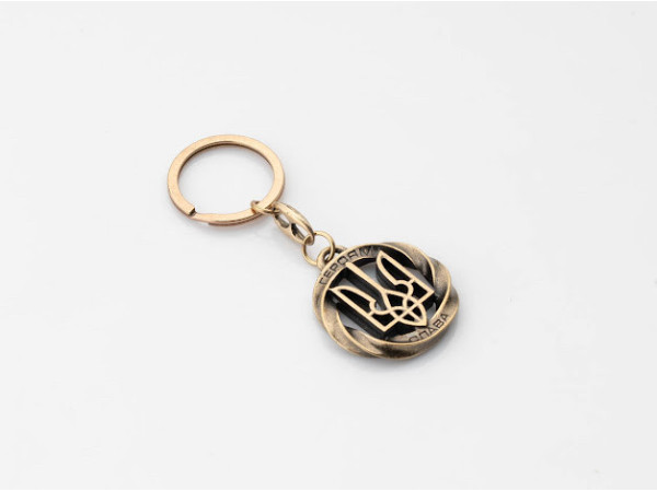 Брилок "Тризуб". Лита металева. Колір "стара латунь".
