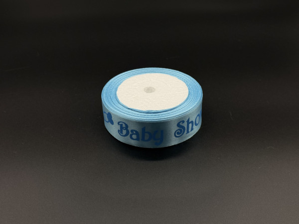 Стрічка декоративна. Колір блакитні "Baby shower". 2,5 см. 20м/п.