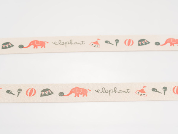 Стрічка декоративна з візерунком. Elephent. 2см