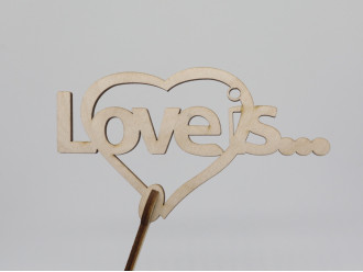 Топер Love is.... 17 х 14 см. 5шт/уп.