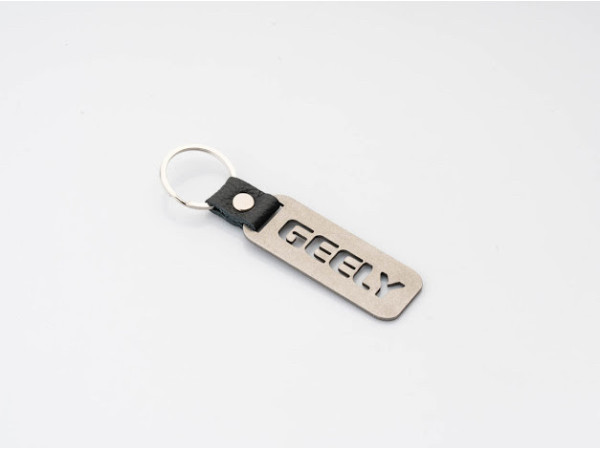 Брелок металевий. Geely. 10х2,5см