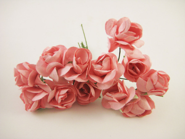Троянда помаранчева поліуретанова на дроті 12шт/пучок для рукоділля, хобі, декору