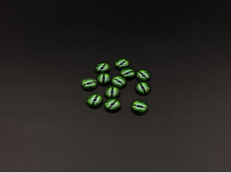 Очі для іграшок Котячі скляні 10мм. Зелені