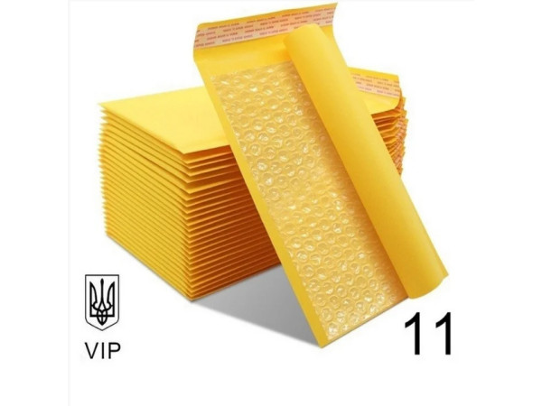 Поштовий Конверт з відривною стрічкою Бандерольний 100×160 № 11 VIP 100 шт/уп. Крафтовий з повітряним прошарком